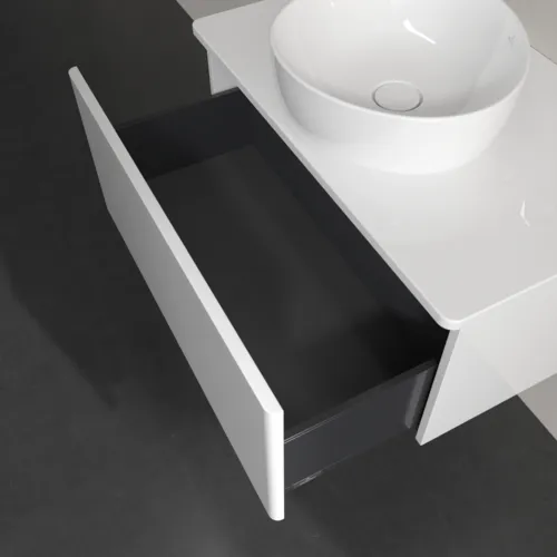 Bild von VILLEROY BOCH Antao Waschbeckenunterschrank, 1 Auszug, 800 x 360 x 500 mm, Front ohne Struktur, Glossy White Lacquer / Glossy White Lacquer #K30050GF