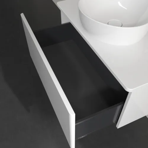 Bild von VILLEROY BOCH Antao Waschbeckenunterschrank, 1 Auszug, 800 x 360 x 500 mm, Front ohne Struktur, Glossy White Lacquer / Glossy White Lacquer #K30050GF