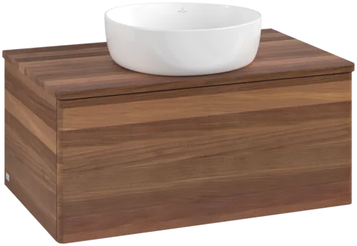 Bild von VILLEROY BOCH Antao Waschbeckenunterschrank, 1 Auszug, 800 x 360 x 500 mm, Front ohne Struktur, Warm Walnut / Warm Walnut #K30012HM
