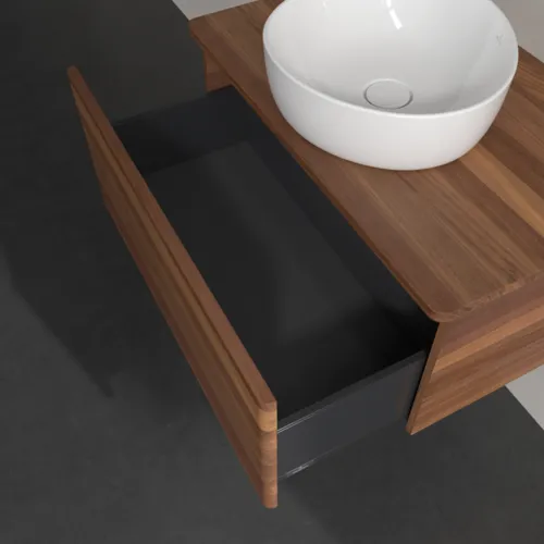 Bild von VILLEROY BOCH Antao Waschbeckenunterschrank, 1 Auszug, 800 x 360 x 500 mm, Front ohne Struktur, Warm Walnut / Warm Walnut #K30012HM