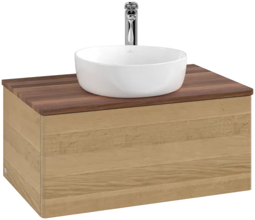 Bild von VILLEROY BOCH Antao Waschbeckenunterschrank, 1 Auszug, 800 x 360 x 500 mm, Front ohne Struktur, Honey Oak / Warm Walnut #K30052HN