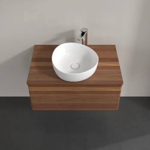 Bild von VILLEROY BOCH Antao Waschbeckenunterschrank, 1 Auszug, 800 x 360 x 500 mm, Front ohne Struktur, Warm Walnut / Warm Walnut #K30052HM