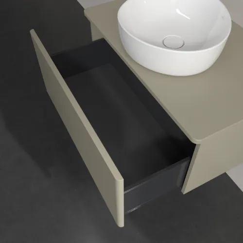 Bild von VILLEROY BOCH Antao Waschbeckenunterschrank, 1 Auszug, 800 x 360 x 500 mm, Front ohne Struktur, Stone Grey Matt Lacquer / Stone Grey Matt Lacquer #K30050HK