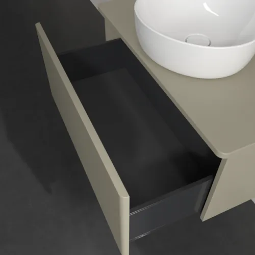 Bild von VILLEROY BOCH Antao Waschbeckenunterschrank, 1 Auszug, 800 x 360 x 500 mm, Front ohne Struktur, Stone Grey Matt Lacquer / Stone Grey Matt Lacquer #K30050HK