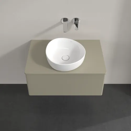Bild von VILLEROY BOCH Antao Waschbeckenunterschrank, 1 Auszug, 800 x 360 x 500 mm, Front ohne Struktur, Stone Grey Matt Lacquer / Stone Grey Matt Lacquer #K30050HK