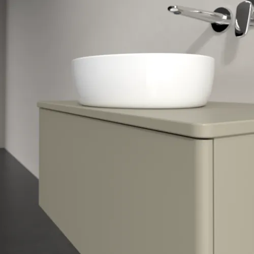 Bild von VILLEROY BOCH Antao Waschbeckenunterschrank, 1 Auszug, 800 x 360 x 500 mm, Front ohne Struktur, Stone Grey Matt Lacquer / Stone Grey Matt Lacquer #K30050HK