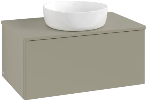 Bild von VILLEROY BOCH Antao Waschbeckenunterschrank, 1 Auszug, 800 x 360 x 500 mm, Front ohne Struktur, Stone Grey Matt Lacquer / Stone Grey Matt Lacquer #K30050HK