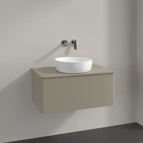 Bild von VILLEROY BOCH Antao Waschbeckenunterschrank, 1 Auszug, 800 x 360 x 500 mm, Front ohne Struktur, Stone Grey Matt Lacquer / Stone Grey Matt Lacquer #K30050HK
