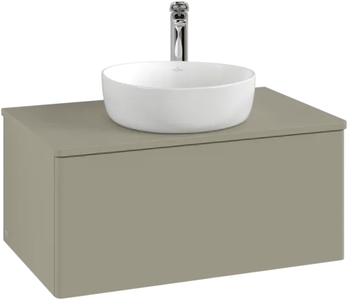 Bild von VILLEROY BOCH Antao Waschbeckenunterschrank, 1 Auszug, 800 x 360 x 500 mm, Front ohne Struktur, Stone Grey Matt Lacquer / Stone Grey Matt Lacquer #K30050HK
