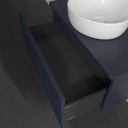 Bild von VILLEROY BOCH Antao Waschbeckenunterschrank, 1 Auszug, 800 x 360 x 500 mm, Front mit Struktur, Midnight Blue Matt Lacquer / Midnight Blue Matt Lacquer #K30110HG