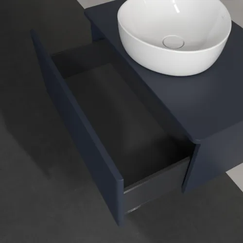 Bild von VILLEROY BOCH Antao Waschbeckenunterschrank, 1 Auszug, 800 x 360 x 500 mm, Front mit Struktur, Midnight Blue Matt Lacquer / Midnight Blue Matt Lacquer #K30110HG