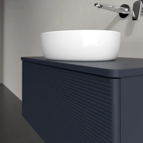 Bild von VILLEROY BOCH Antao Waschbeckenunterschrank, 1 Auszug, 800 x 360 x 500 mm, Front mit Struktur, Midnight Blue Matt Lacquer / Midnight Blue Matt Lacquer #K30110HG