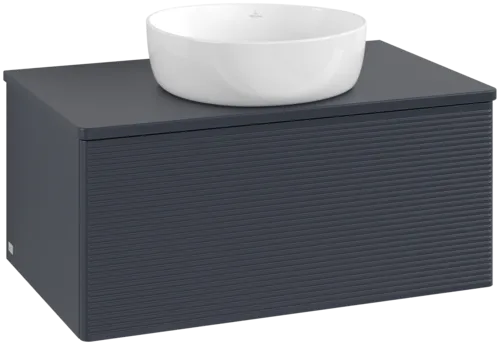 Bild von VILLEROY BOCH Antao Waschbeckenunterschrank, 1 Auszug, 800 x 360 x 500 mm, Front mit Struktur, Midnight Blue Matt Lacquer / Midnight Blue Matt Lacquer #K30110HG