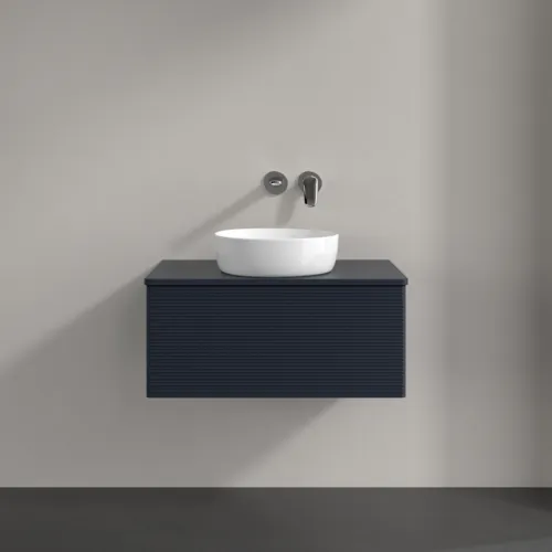 Bild von VILLEROY BOCH Antao Waschbeckenunterschrank, 1 Auszug, 800 x 360 x 500 mm, Front mit Struktur, Midnight Blue Matt Lacquer / Midnight Blue Matt Lacquer #K30110HG