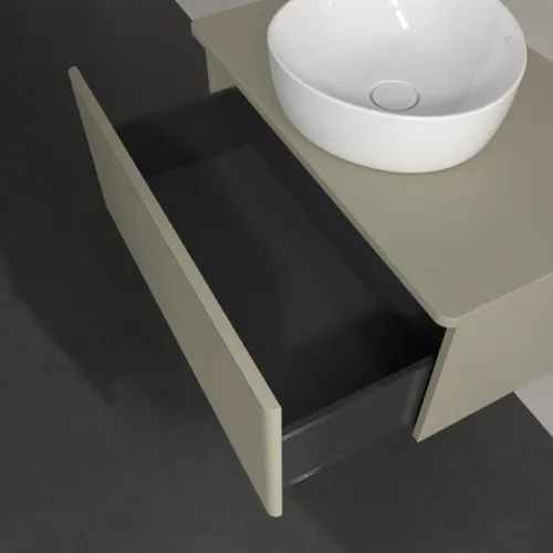 Bild von VILLEROY BOCH Antao Waschbeckenunterschrank, 1 Auszug, 800 x 360 x 500 mm, Front mit Struktur, Stone Grey Matt Lacquer / Stone Grey Matt Lacquer #K30110HK