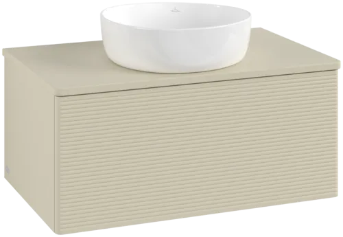 Bild von VILLEROY BOCH Antao Waschbeckenunterschrank, 1 Auszug, 800 x 360 x 500 mm, Front mit Struktur, Silk Grey Matt Lacquer / Silk Grey Matt Lacquer #K30110HJ