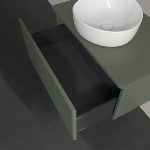 Bild von VILLEROY BOCH Antao Waschbeckenunterschrank, 1 Auszug, 800 x 360 x 500 mm, Front mit Struktur, Leaf Green Matt Lacquer / Leaf Green Matt Lacquer #K30110HL