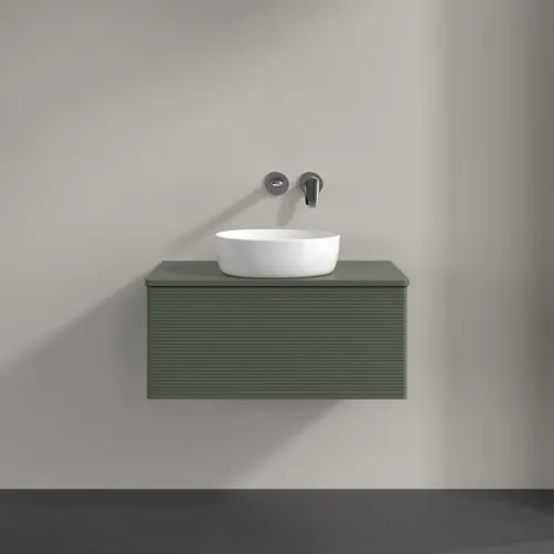 Bild von VILLEROY BOCH Antao Waschbeckenunterschrank, 1 Auszug, 800 x 360 x 500 mm, Front mit Struktur, Leaf Green Matt Lacquer / Leaf Green Matt Lacquer #K30110HL