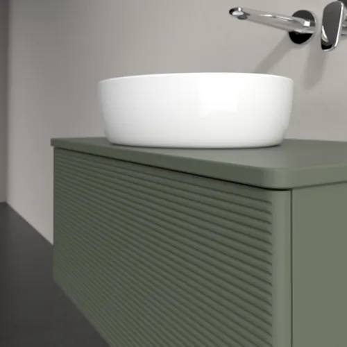 Bild von VILLEROY BOCH Antao Waschbeckenunterschrank, 1 Auszug, 800 x 360 x 500 mm, Front mit Struktur, Leaf Green Matt Lacquer / Leaf Green Matt Lacquer #K30110HL