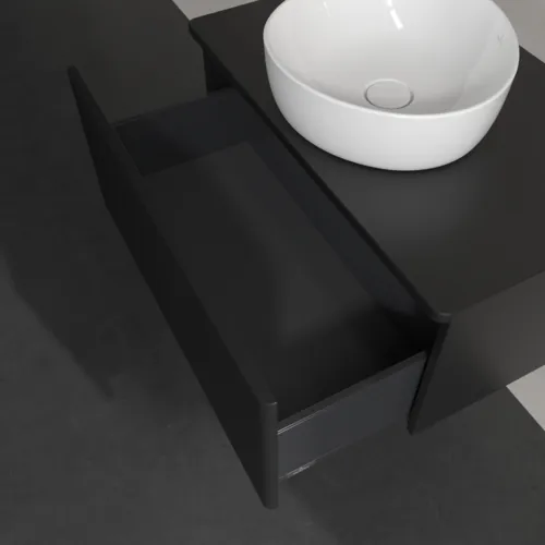 Bild von VILLEROY BOCH Antao Waschbeckenunterschrank, 1 Auszug, 800 x 360 x 500 mm, Front mit Struktur, Black Matt Lacquer / Black Matt Lacquer #K30110PD
