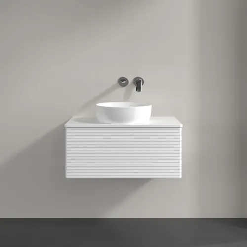 Bild von VILLEROY BOCH Antao Waschbeckenunterschrank, 1 Auszug, 800 x 360 x 500 mm, Front mit Struktur, White Matt Lacquer / White Matt Lacquer #K30110MT