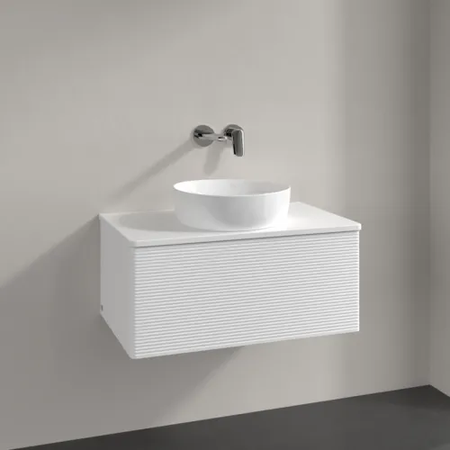 Bild von VILLEROY BOCH Antao Waschbeckenunterschrank, 1 Auszug, 800 x 360 x 500 mm, Front mit Struktur, White Matt Lacquer / White Matt Lacquer #K30110MT