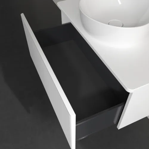 Bild von VILLEROY BOCH Antao Waschbeckenunterschrank, 1 Auszug, 800 x 360 x 500 mm, Front mit Struktur, White Matt Lacquer / White Matt Lacquer #K30110MT