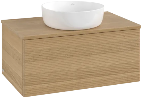 Bild von VILLEROY BOCH Antao Waschbeckenunterschrank, 1 Auszug, 800 x 360 x 500 mm, Front mit Struktur, Honey Oak / Honey Oak #K30111HN