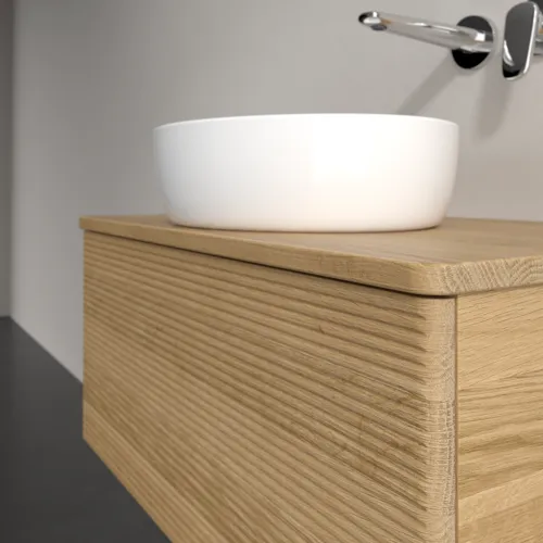 Bild von VILLEROY BOCH Antao Waschbeckenunterschrank, 1 Auszug, 800 x 360 x 500 mm, Front mit Struktur, Honey Oak / Honey Oak #K30111HN