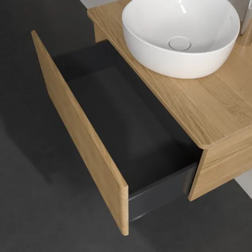 Bild von VILLEROY BOCH Antao Waschbeckenunterschrank, 1 Auszug, 800 x 360 x 500 mm, Front mit Struktur, Honey Oak / Honey Oak #K30151HN