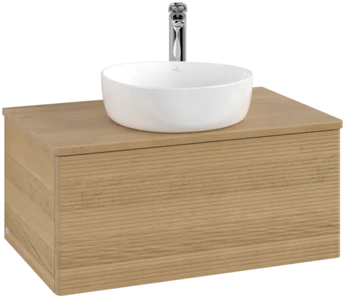 Bild von VILLEROY BOCH Antao Waschbeckenunterschrank, 1 Auszug, 800 x 360 x 500 mm, Front mit Struktur, Honey Oak / Honey Oak #K30151HN