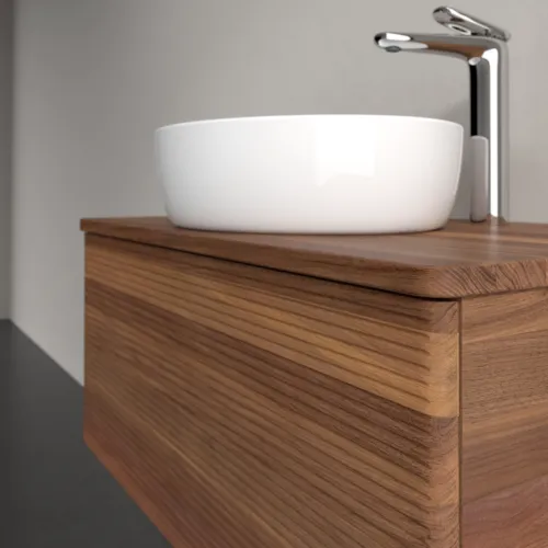 Bild von VILLEROY BOCH Antao Waschbeckenunterschrank, 1 Auszug, 800 x 360 x 500 mm, Front mit Struktur, Warm Walnut / Warm Walnut #K30152HM