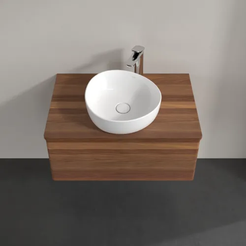 Bild von VILLEROY BOCH Antao Waschbeckenunterschrank, 1 Auszug, 800 x 360 x 500 mm, Front mit Struktur, Warm Walnut / Warm Walnut #K30152HM