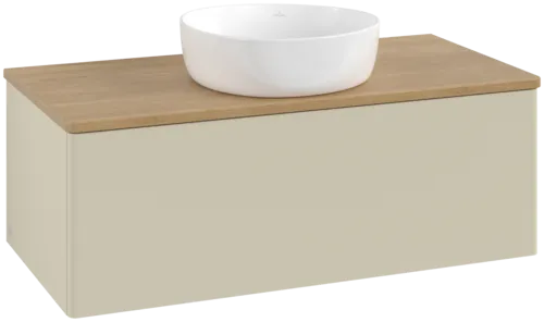 Obrázek VILLEROY BOCH Antao Vanity unit, 1 pull-out compartment, 1000 x 360 x 500 mm, Front without structure, Silk Grey Matt Lacquer / Honey Oak #K31011HJ