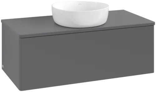 Bild von VILLEROY BOCH Antao Waschbeckenunterschrank, 1 Auszug, 1000 x 360 x 500 mm, Front ohne Struktur, Anthracite Matt Lacquer / Anthracite Matt Lacquer #K31010GK