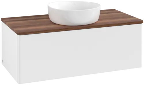 Obrázek VILLEROY BOCH Antao Vanity unit, 1 pull-out compartment, 1000 x 360 x 500 mm, Front without structure, White Matt Lacquer / Warm Walnut #K31012MT