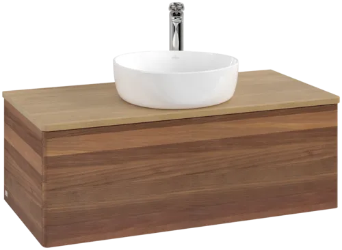 Obrázek VILLEROY BOCH Antao Vanity unit, 1 pull-out compartment, 1000 x 360 x 500 mm, Front without structure, Warm Walnut / Honey Oak #K31051HM