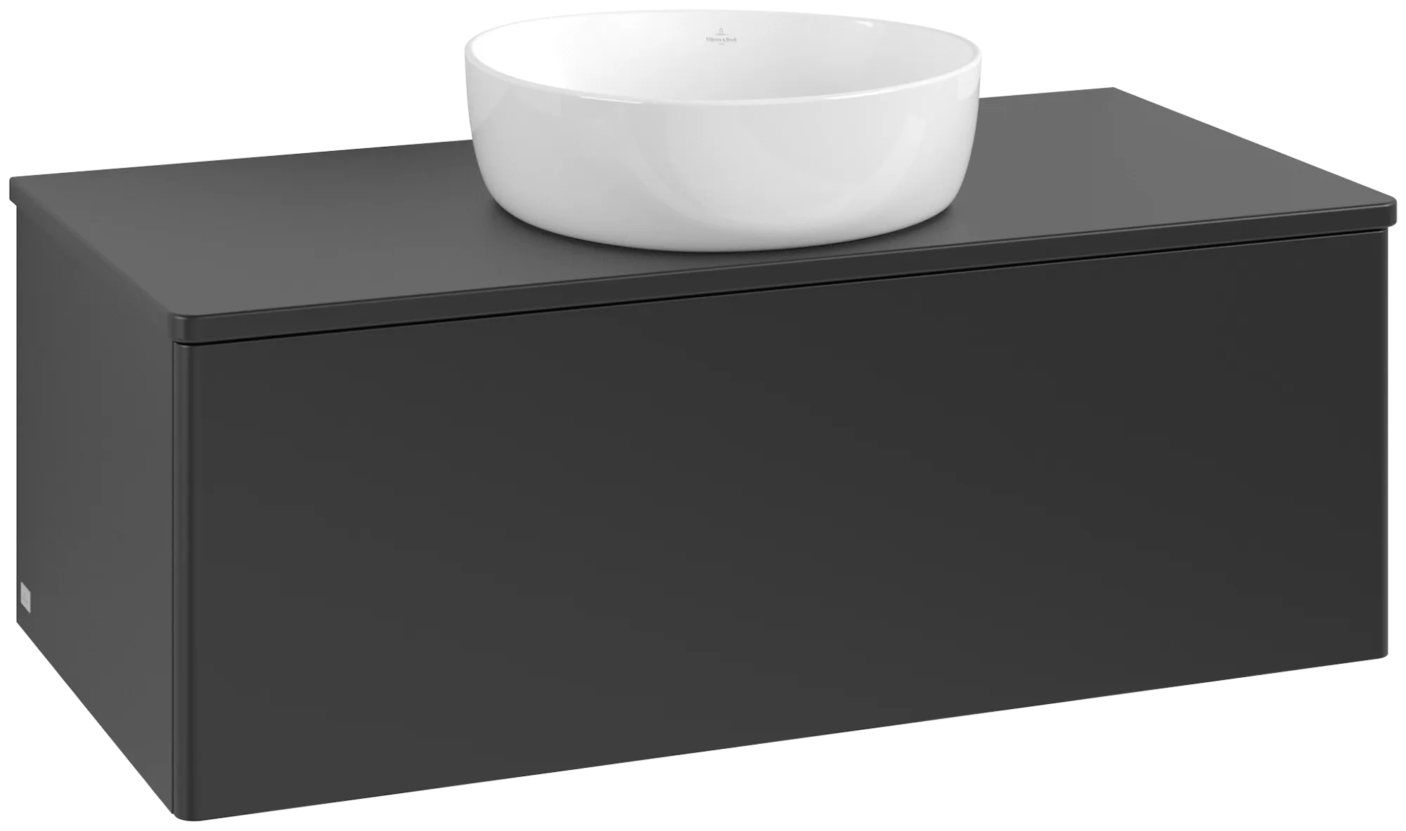 Bild von VILLEROY BOCH Antao Waschbeckenunterschrank, 1 Auszug, 1000 x 360 x 500 mm, Front ohne Struktur, Black Matt Lacquer / Black Matt Lacquer #K31050PD
