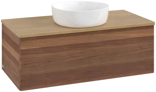 Obrázek VILLEROY BOCH Antao Vanity unit, 1 pull-out compartment, 1000 x 360 x 500 mm, Front with grain texture, Warm Walnut / Honey Oak #K31111HM