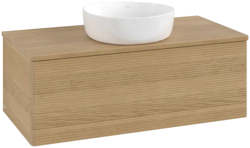 Bild von VILLEROY BOCH Antao Waschbeckenunterschrank, 1 Auszug, 1000 x 360 x 500 mm, Front mit Struktur, Honey Oak / Honey Oak #K31111HN