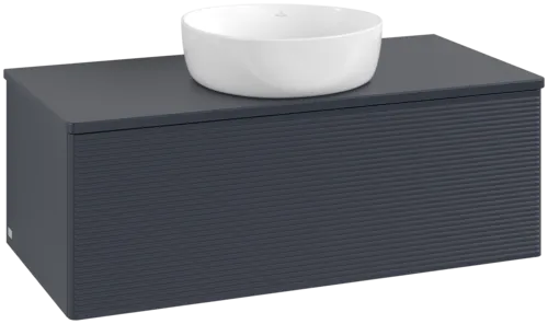 Bild von VILLEROY BOCH Antao Waschbeckenunterschrank, 1 Auszug, 1000 x 360 x 500 mm, Front mit Struktur, Midnight Blue Matt Lacquer / Midnight Blue Matt Lacquer #K31110HG