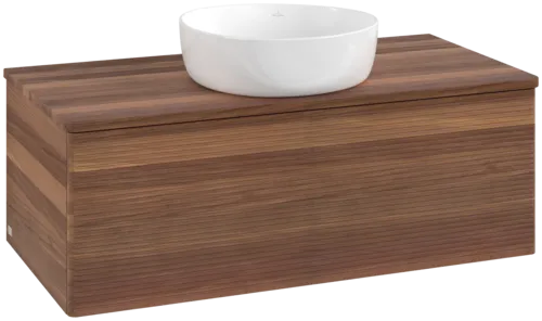 Bild von VILLEROY BOCH Antao Waschbeckenunterschrank, 1 Auszug, 1000 x 360 x 500 mm, Front mit Struktur, Warm Walnut / Warm Walnut #K31112HM