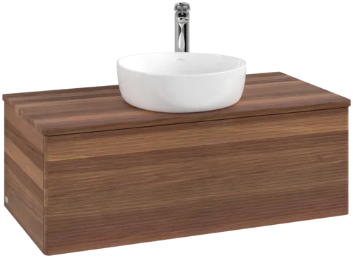 Obrázek VILLEROY BOCH Antao Vanity unit, 1 pull-out compartment, 1000 x 360 x 500 mm, Front with grain texture, Warm Walnut / Warm Walnut #K31152HM