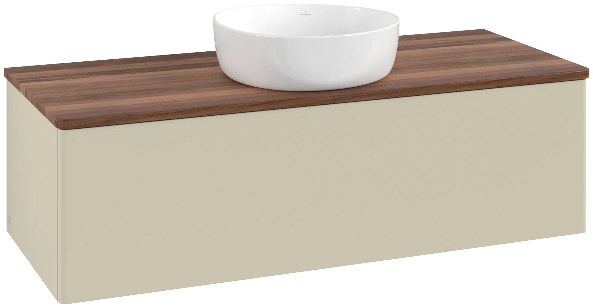 Bild von VILLEROY BOCH Antao Waschbeckenunterschrank, 1 Auszug, 1200 x 360 x 500 mm, Front ohne Struktur, Silk Grey Matt Lacquer / Warm Walnut #K32012HJ