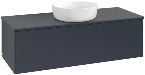 Bild von VILLEROY BOCH Antao Waschbeckenunterschrank, 1 Auszug, 1200 x 360 x 500 mm, Front ohne Struktur, Midnight Blue Matt Lacquer / Midnight Blue Matt Lacquer #K32010HG