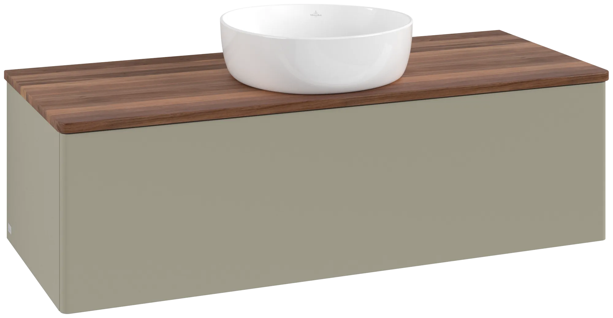 Bild von VILLEROY BOCH Antao Waschbeckenunterschrank, 1 Auszug, 1200 x 360 x 500 mm, Front ohne Struktur, Stone Grey Matt Lacquer / Warm Walnut #K32012HK