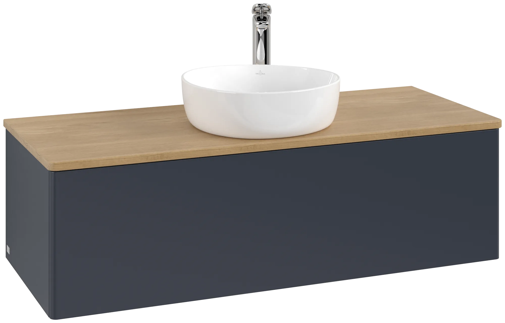 Bild von VILLEROY BOCH Antao Waschbeckenunterschrank, 1 Auszug, 1200 x 360 x 500 mm, Front ohne Struktur, Midnight Blue Matt Lacquer / Honey Oak #K32051HG