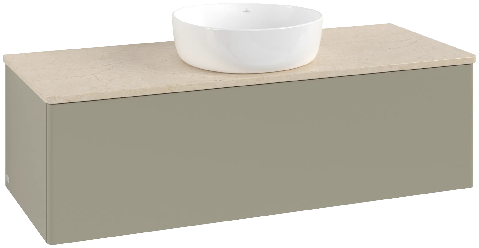 Bild von VILLEROY BOCH Antao Waschbeckenunterschrank, 1 Auszug, 1200 x 360 x 500 mm, Front ohne Struktur, Stone Grey Matt Lacquer / Botticino #K32013HK