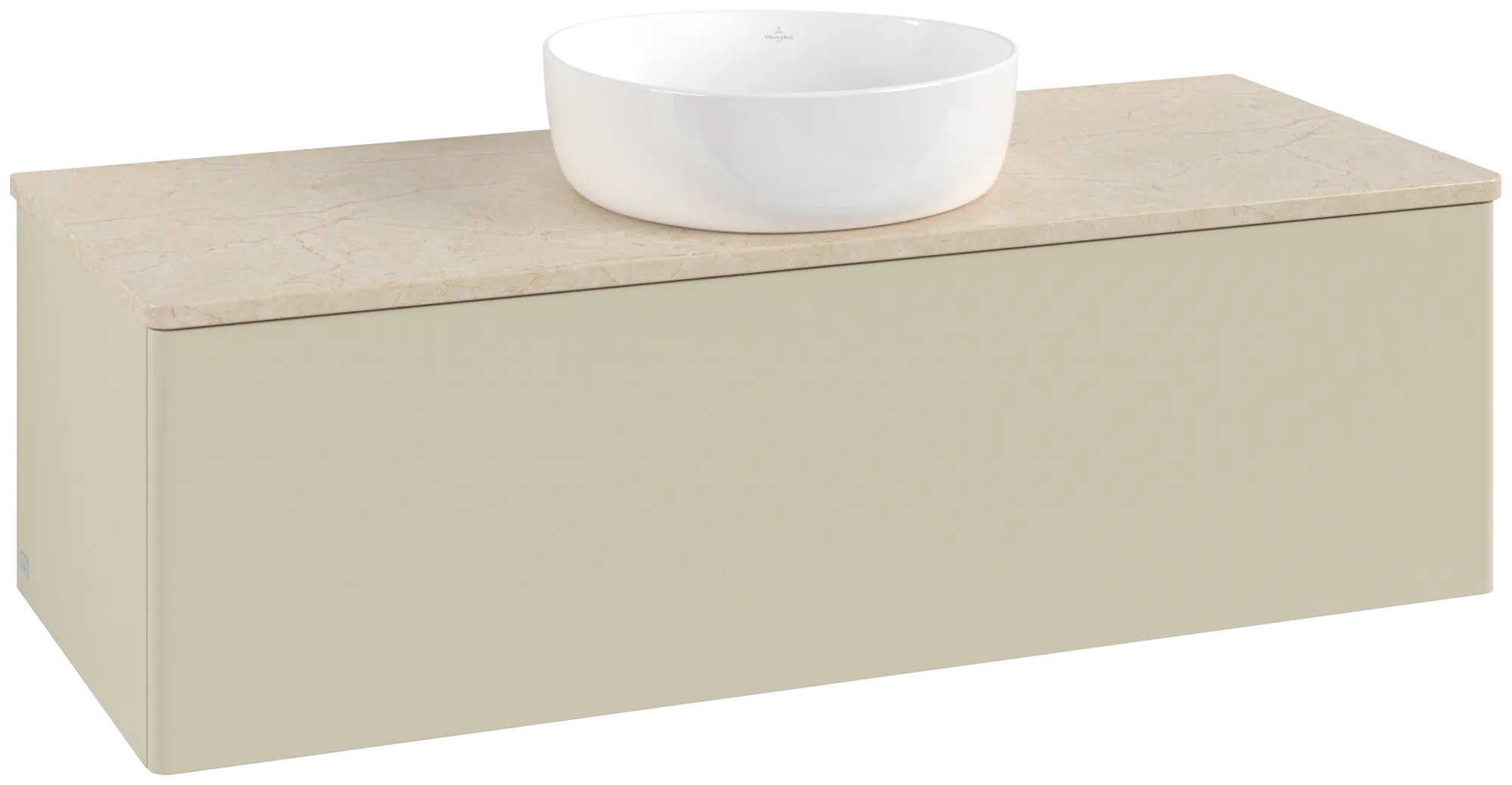 Bild von VILLEROY BOCH Antao Waschbeckenunterschrank, 1 Auszug, 1200 x 360 x 500 mm, Front ohne Struktur, Silk Grey Matt Lacquer / Botticino #K32013HJ