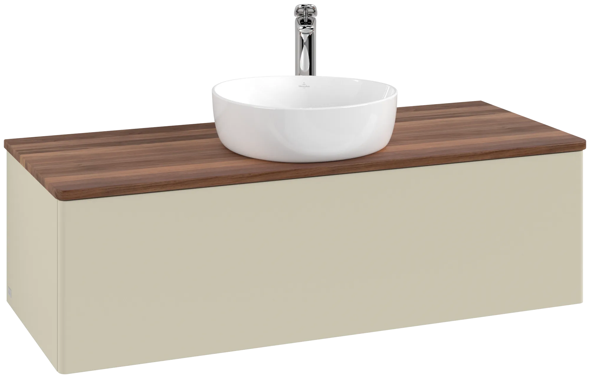 Bild von VILLEROY BOCH Antao Waschbeckenunterschrank, 1 Auszug, 1200 x 360 x 500 mm, Front ohne Struktur, Silk Grey Matt Lacquer / Warm Walnut #K32052HJ